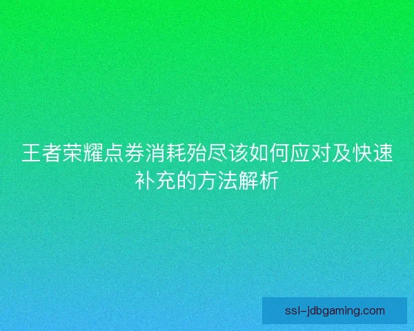 王者荣耀点券消耗殆尽该如何应对及快速补充的方法解析